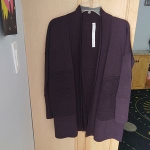 Lululemon Sit In Lotus Wrap II 100% Merino‎ Wool Heathered Plum Cardigan